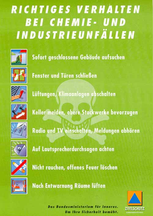 Richtiges Verhalten bei Chemie- und Industrieunfällen