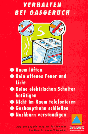 Verhalten bei Gasgeruch